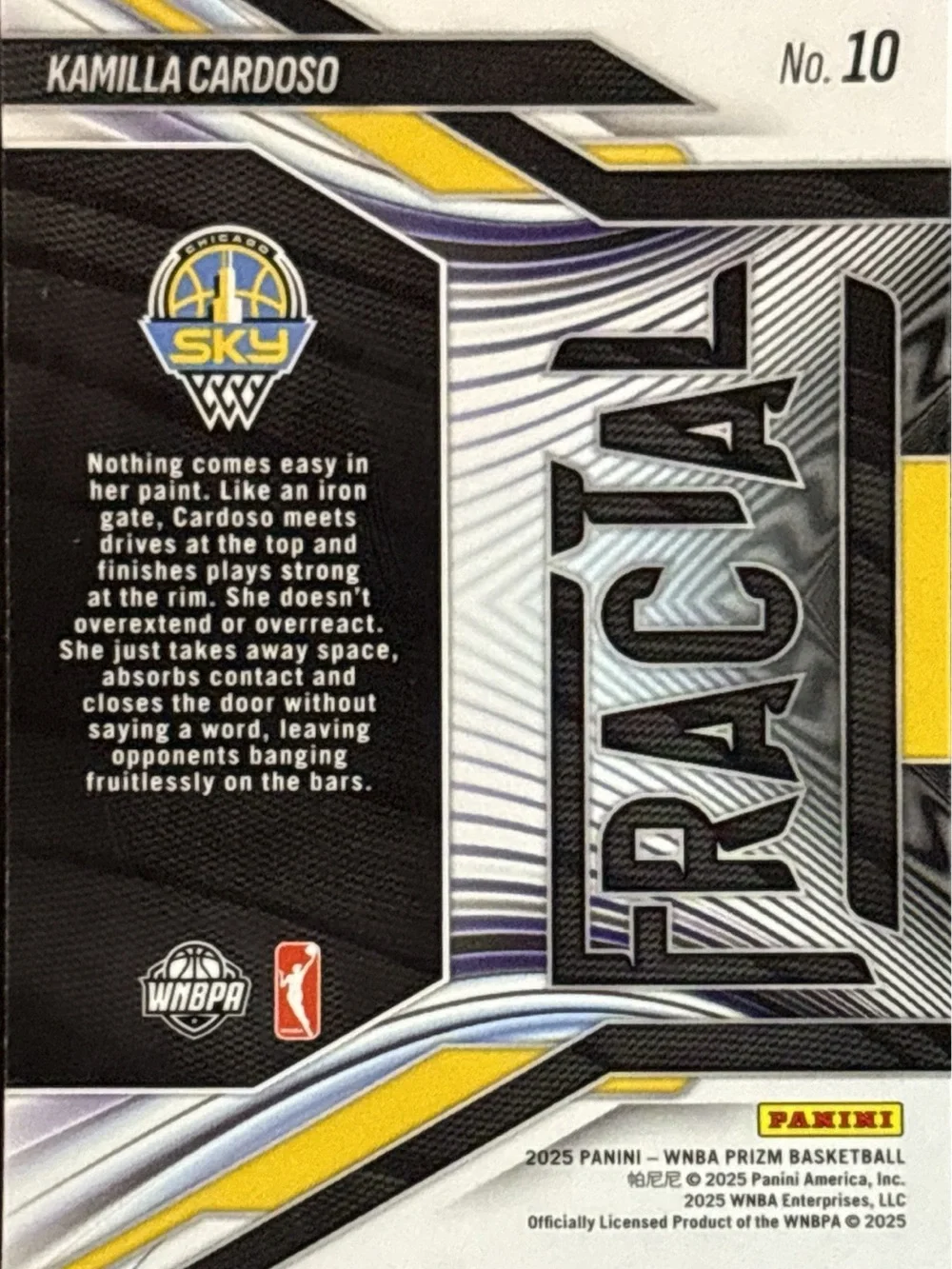 Panini Prizm Kamilla Cardoso Chicago Sky Card - Fractal